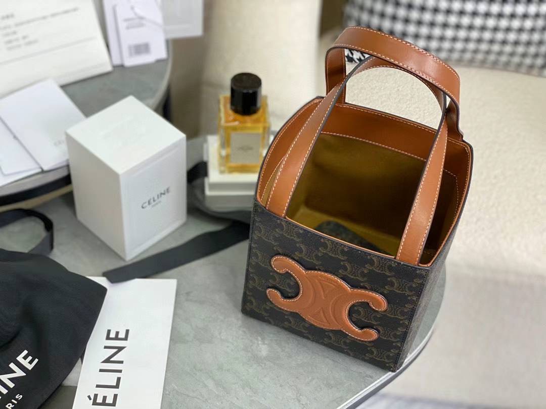 셀린느 퀴르 트라이엄프 트리오페 캔버스 큐브백