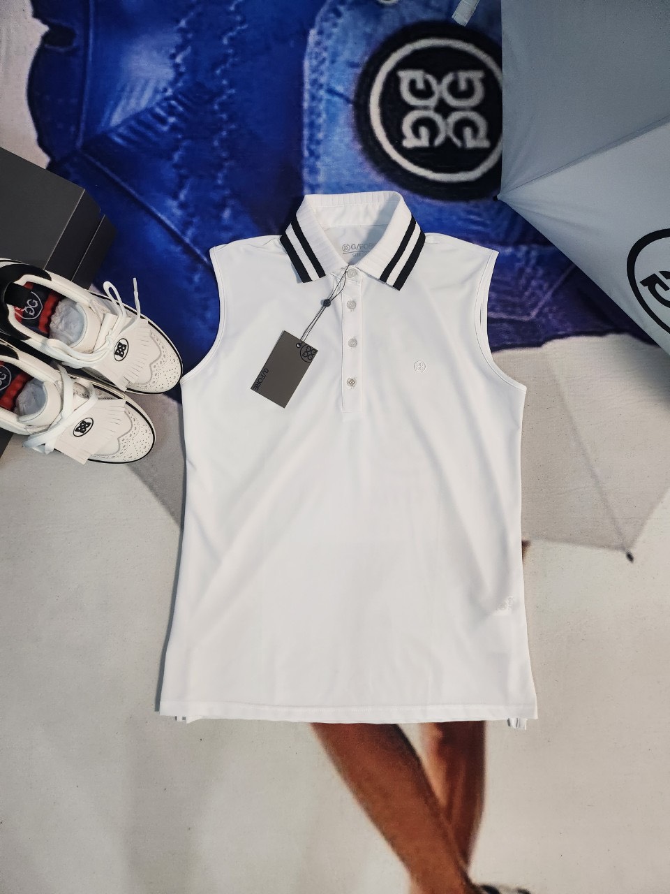 지포어여성골프웨어원피스PIQUE민소매플리츠폴로