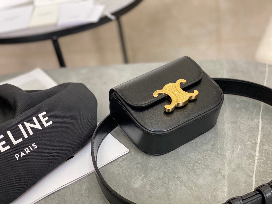 셀린느 TRIOMPHE MINI 여성 블랙 허리가방