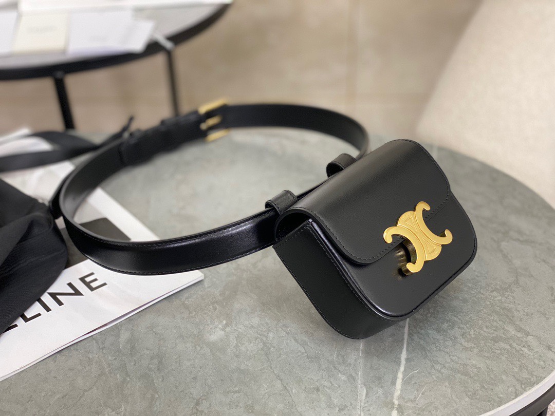 셀린느 TRIOMPHE MINI 여성 블랙 허리가방