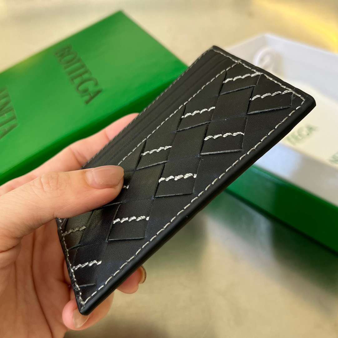 보테가 블랙 인트레치아토 카드 지갑