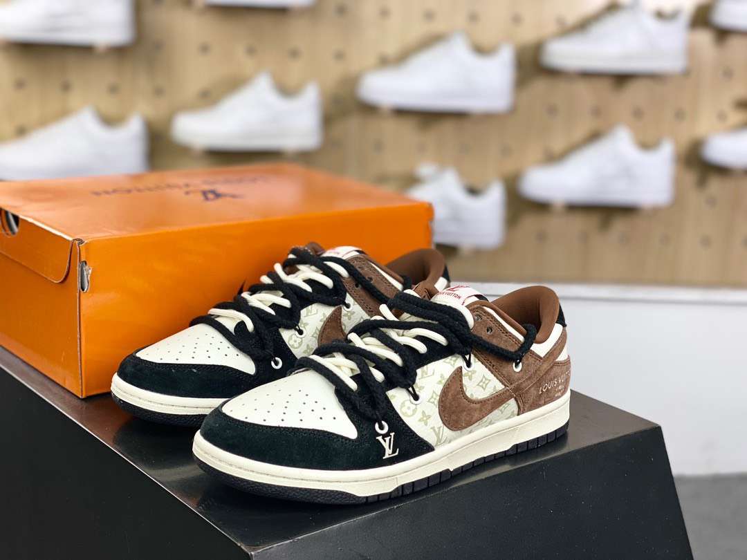 Louis Vuitton x Travis Scott x Nike Air Jordan 남여공용 스니커즈
