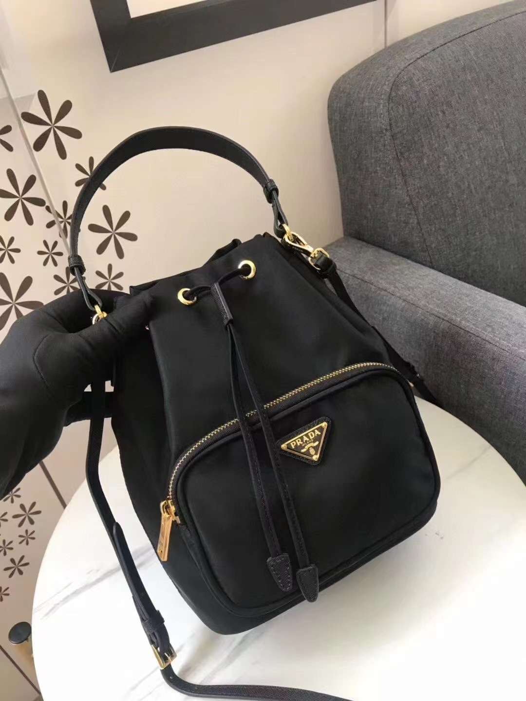 프라다 듀엣 리나일론 여성 숄더백