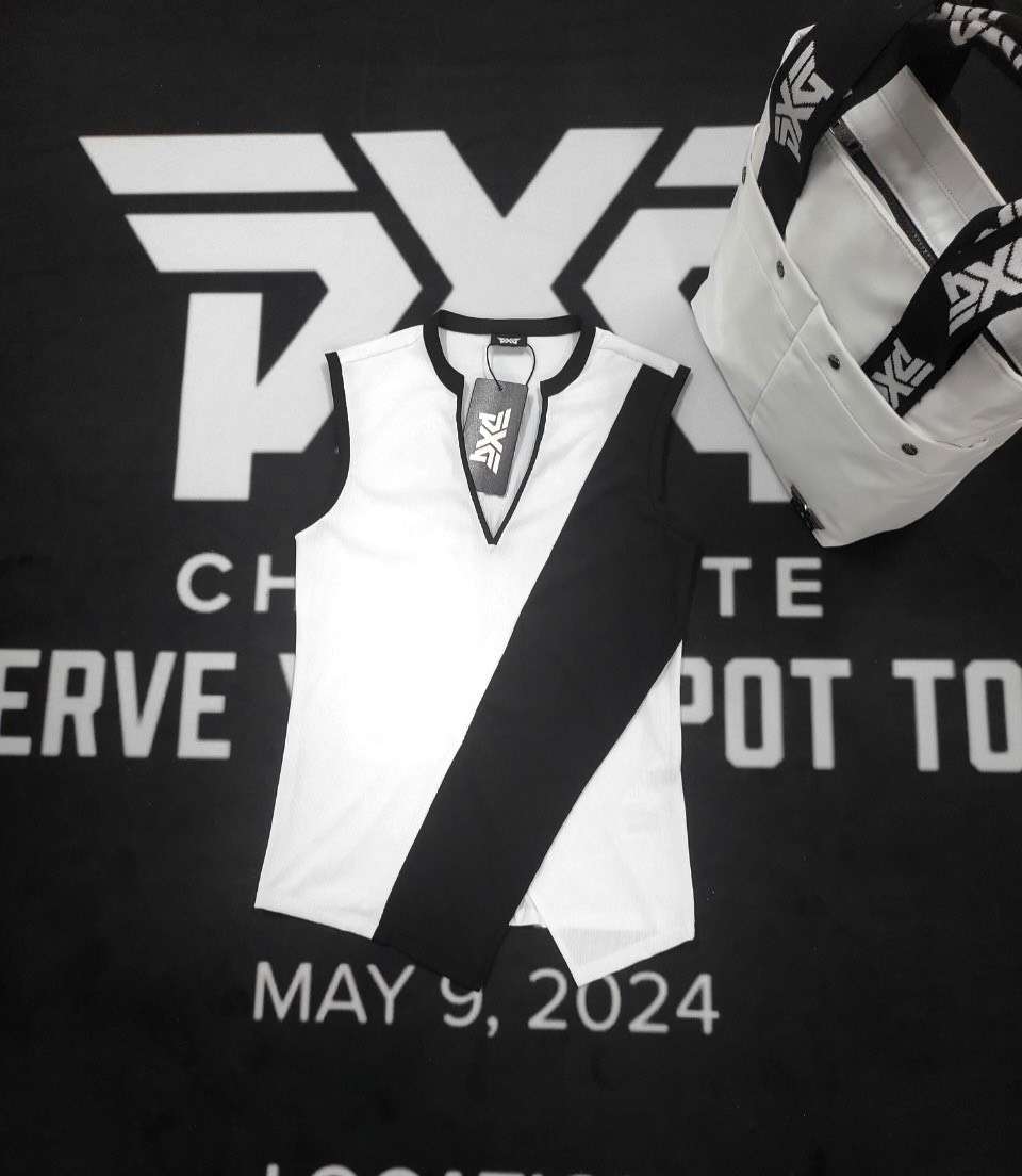 PXG Sleeveless Cross-Body Stripe 여성 골프 상의