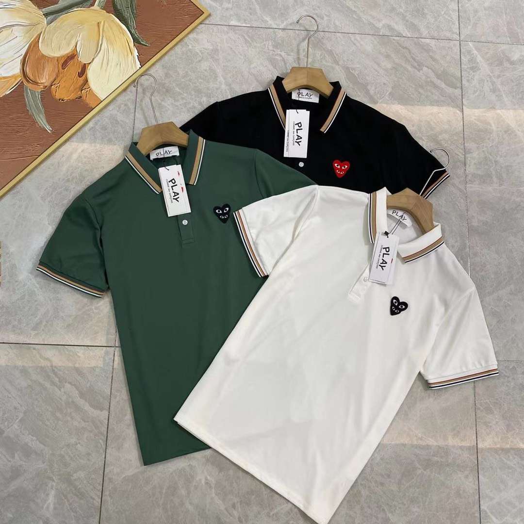 꼼데가르송 자수 하트 로고 남성 반팔티