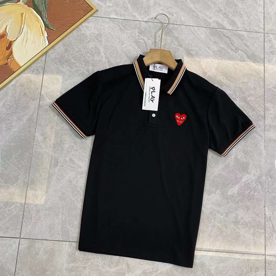 꼼데가르송 자수 하트 로고 남성 반팔티