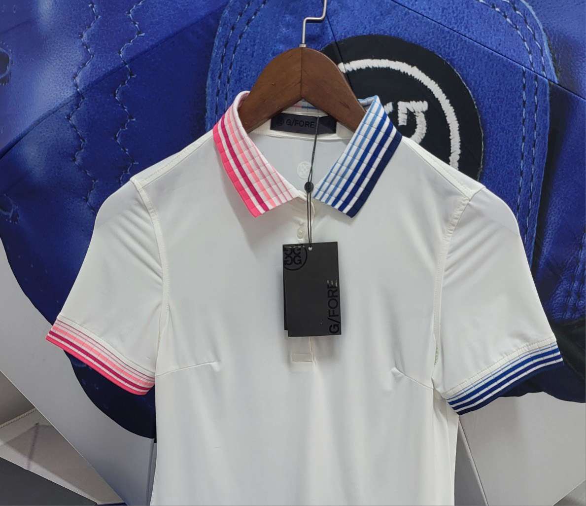 지포어 PLEATED CONTRAST COLLAR 여성 골프 반팔티