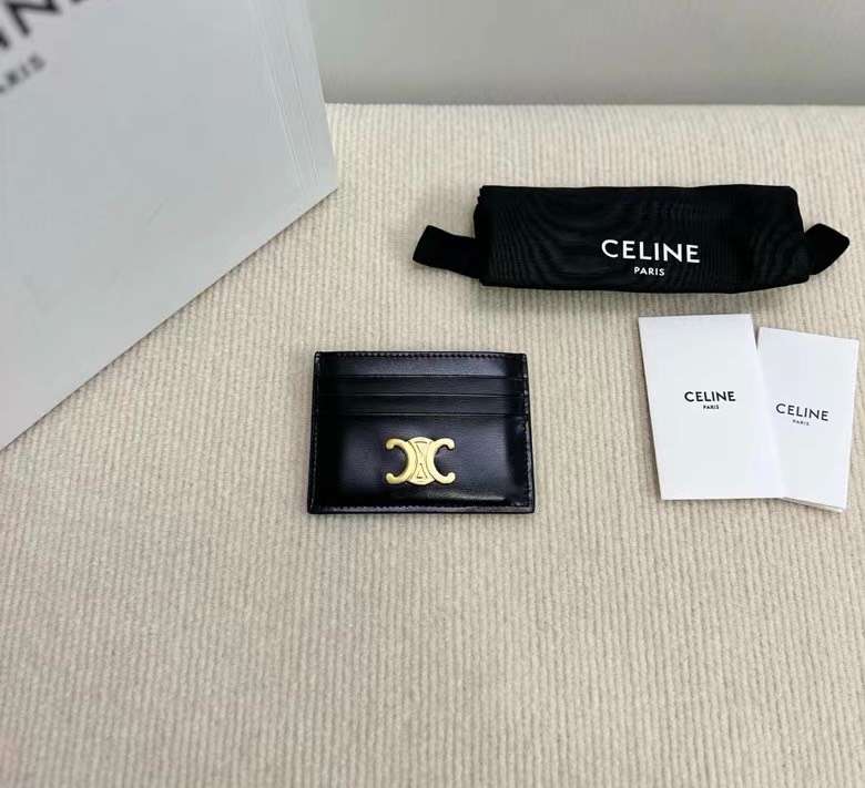 셀린느 트리오페 블랙 여성 카드 지갑