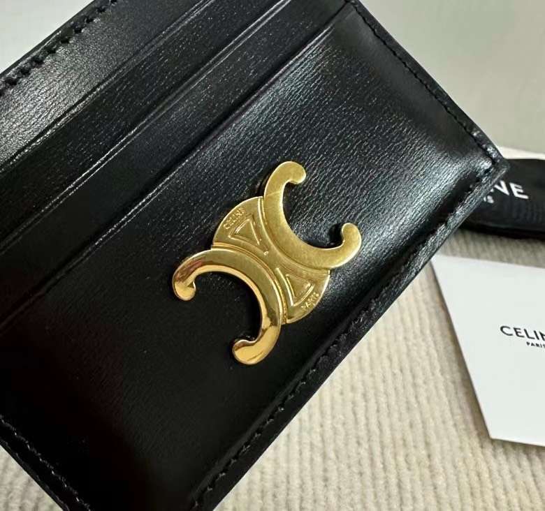 셀린느 트리오페 블랙 여성 카드 지갑