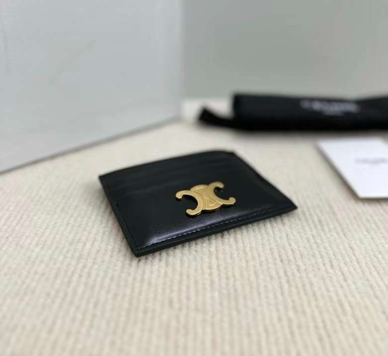 셀린느 트리오페 블랙 여성 카드 지갑