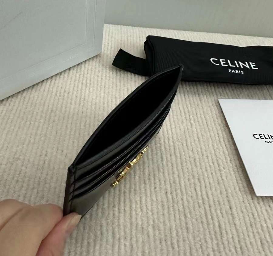 셀린느 트리오페 블랙 여성 카드 지갑