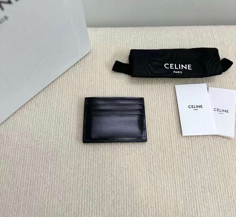 셀린느 트리오페 블랙 여성 카드 지갑