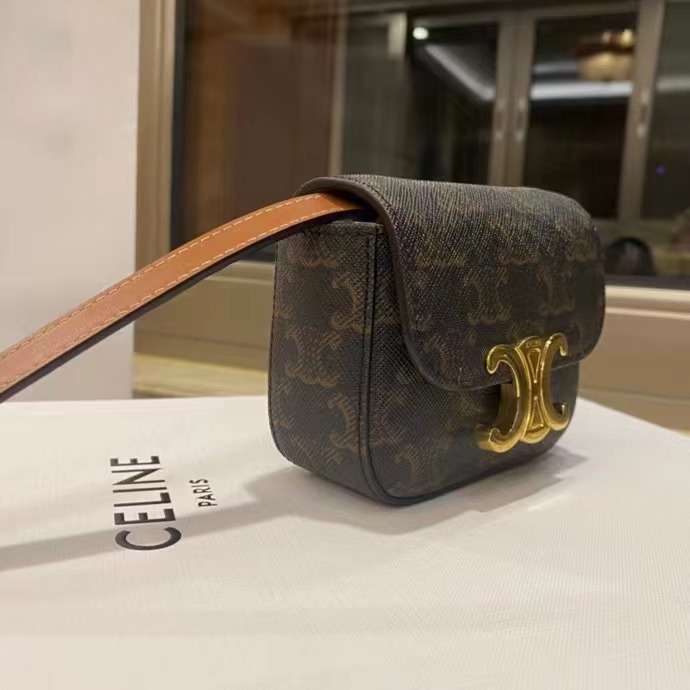 셀린느 미니 트리오페 캔버스 여성 크로스백