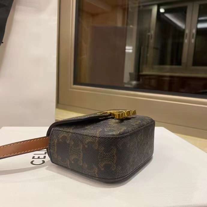 셀린느 미니 트리오페 캔버스 여성 크로스백