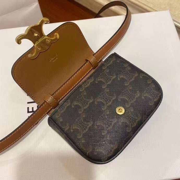 셀린느 미니 트리오페 캔버스 여성 크로스백