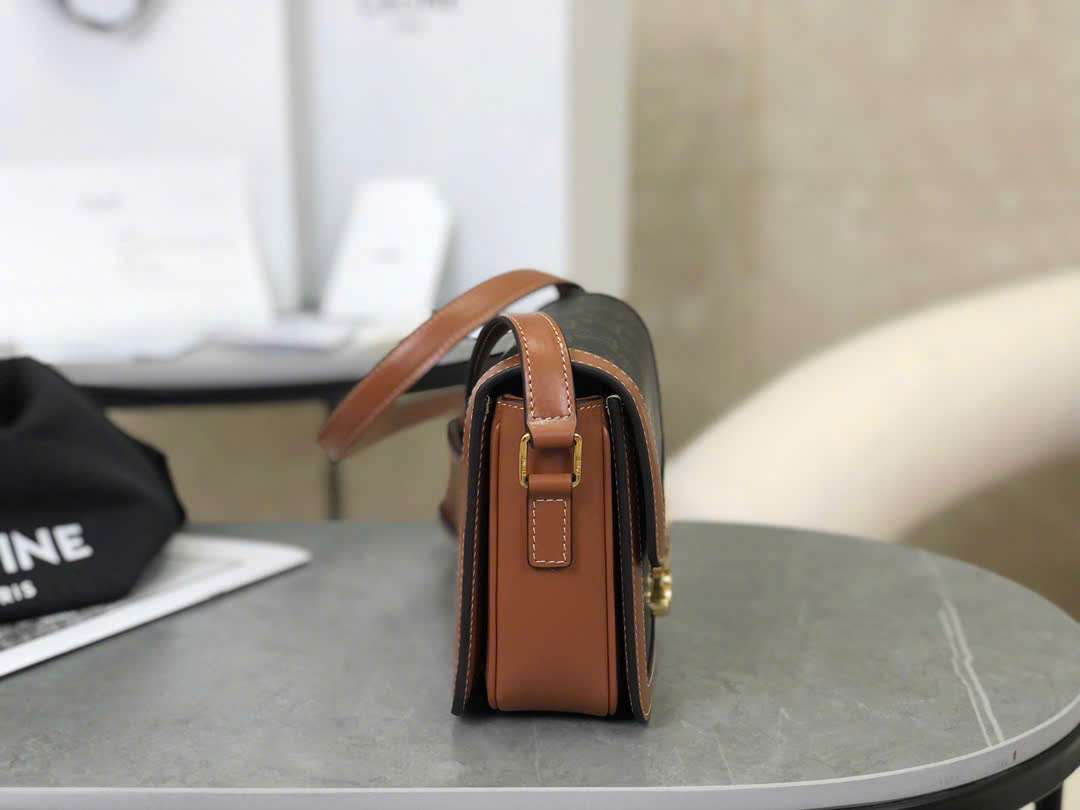 셀린느 Tan Triomph Canvas And Calfskin 여성 가방