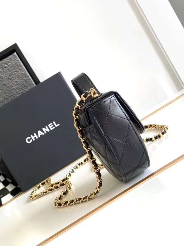 샤넬 램스킨 탑핸들 체인 미니백