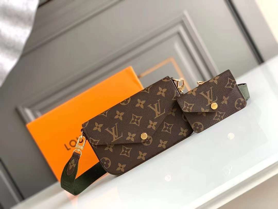 루이비통 펠리시 스트랩 앤 고 모노그 여성 크로스백