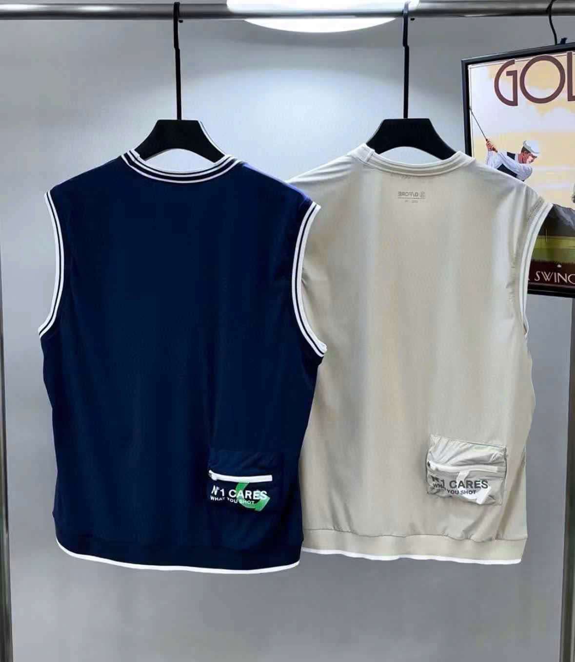 지포어 가슴 로고 남성 골프 조끼