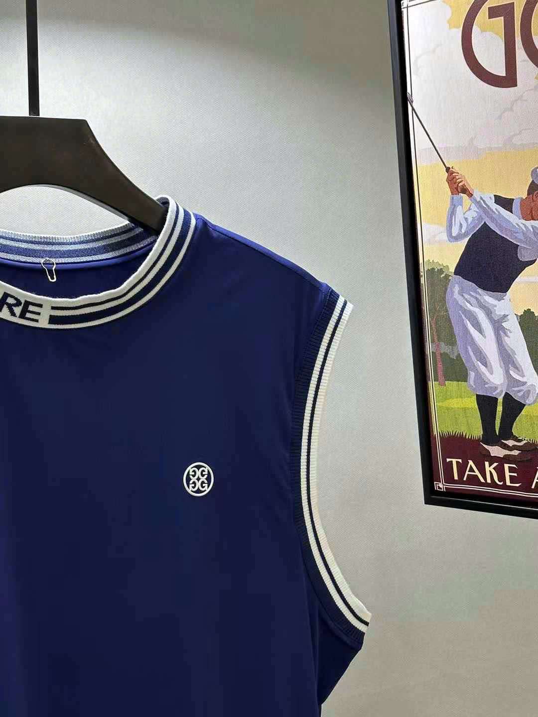 지포어 가슴 로고 남성 골프 조끼