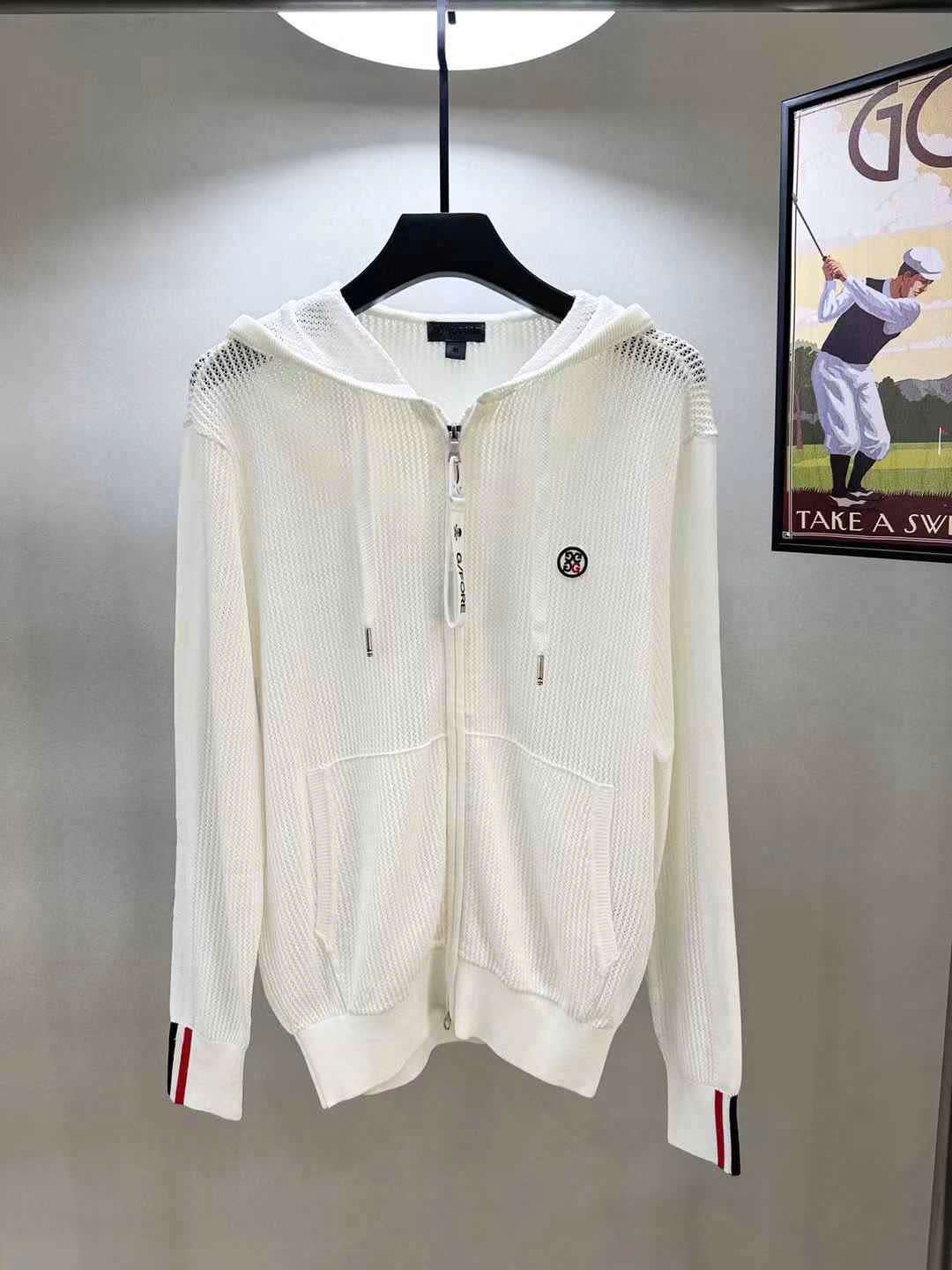 지포어 가슴 로고 남성 골프 니트