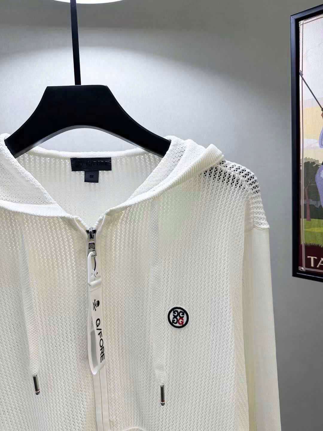 지포어 가슴 로고 남성 골프 니트