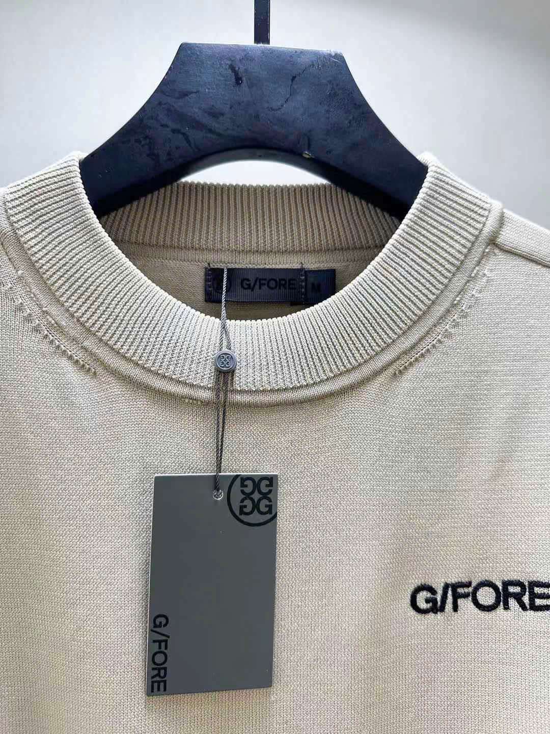 지포어 가슴 로고 남성 골프 니트