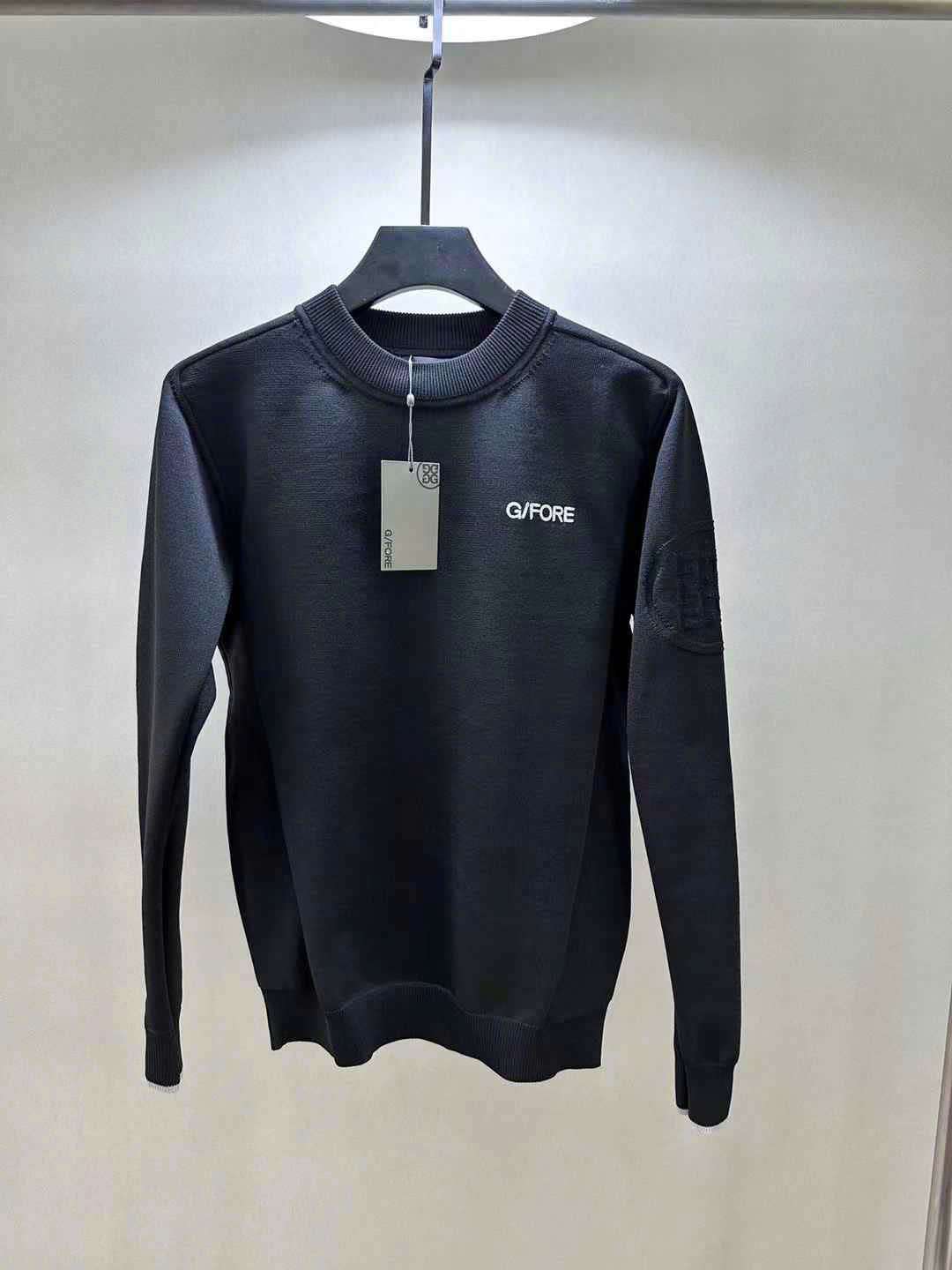 지포어 가슴 로고 남성 골프 니트