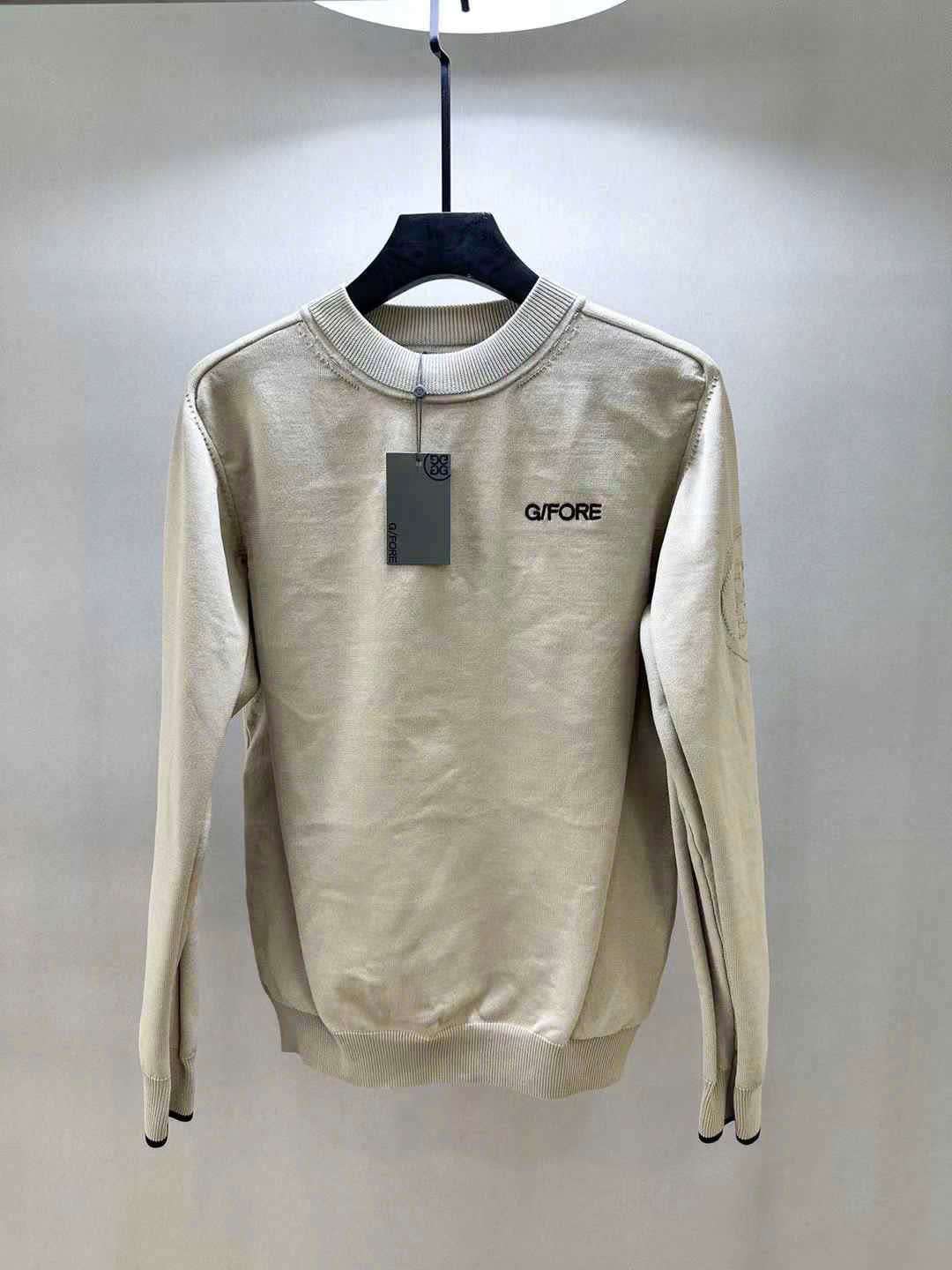 지포어 가슴 로고 남성 골프 니트