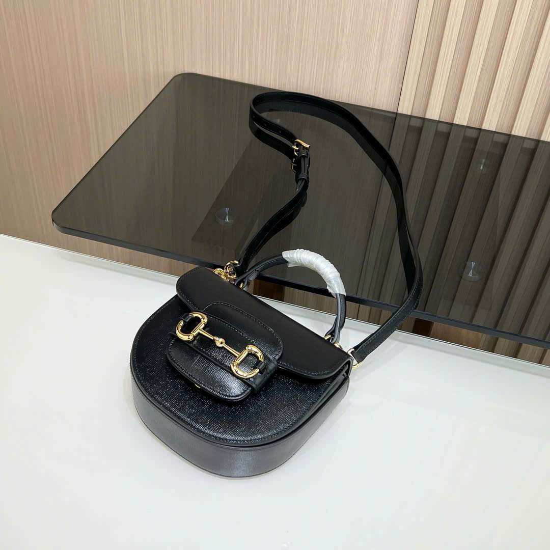 구찌 Horsebit 1955 블랙 여성 크로스백