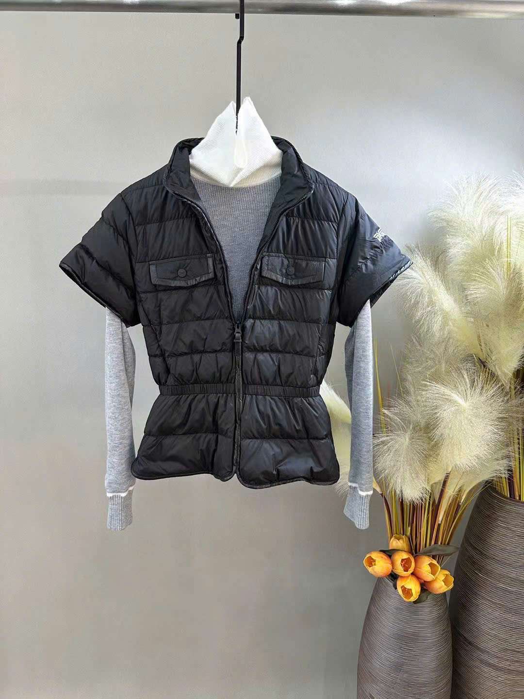 PXG 반팔 패딩 여성 골프 상의