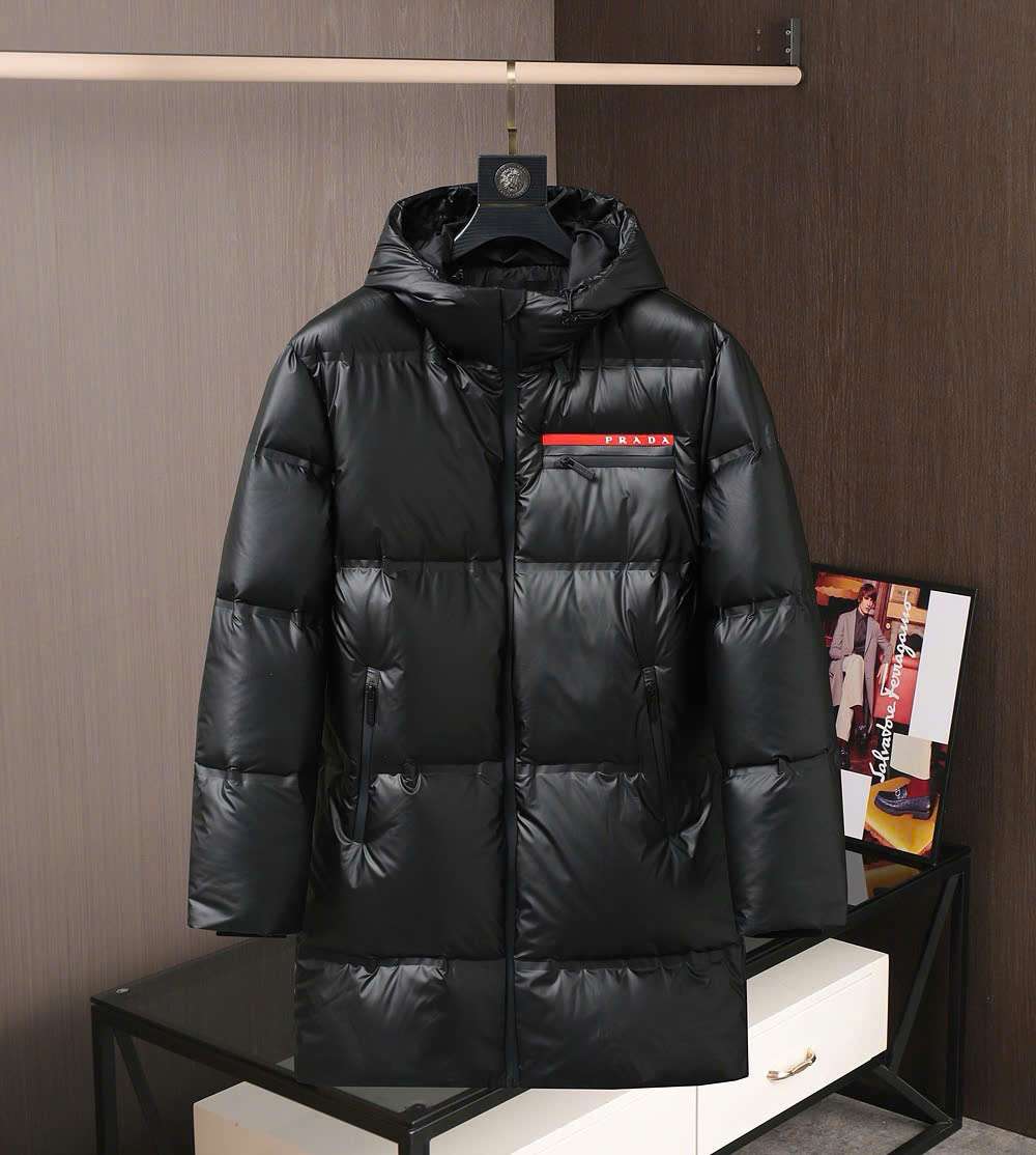 프라다 가슴 로고 남여공용 롱패딩