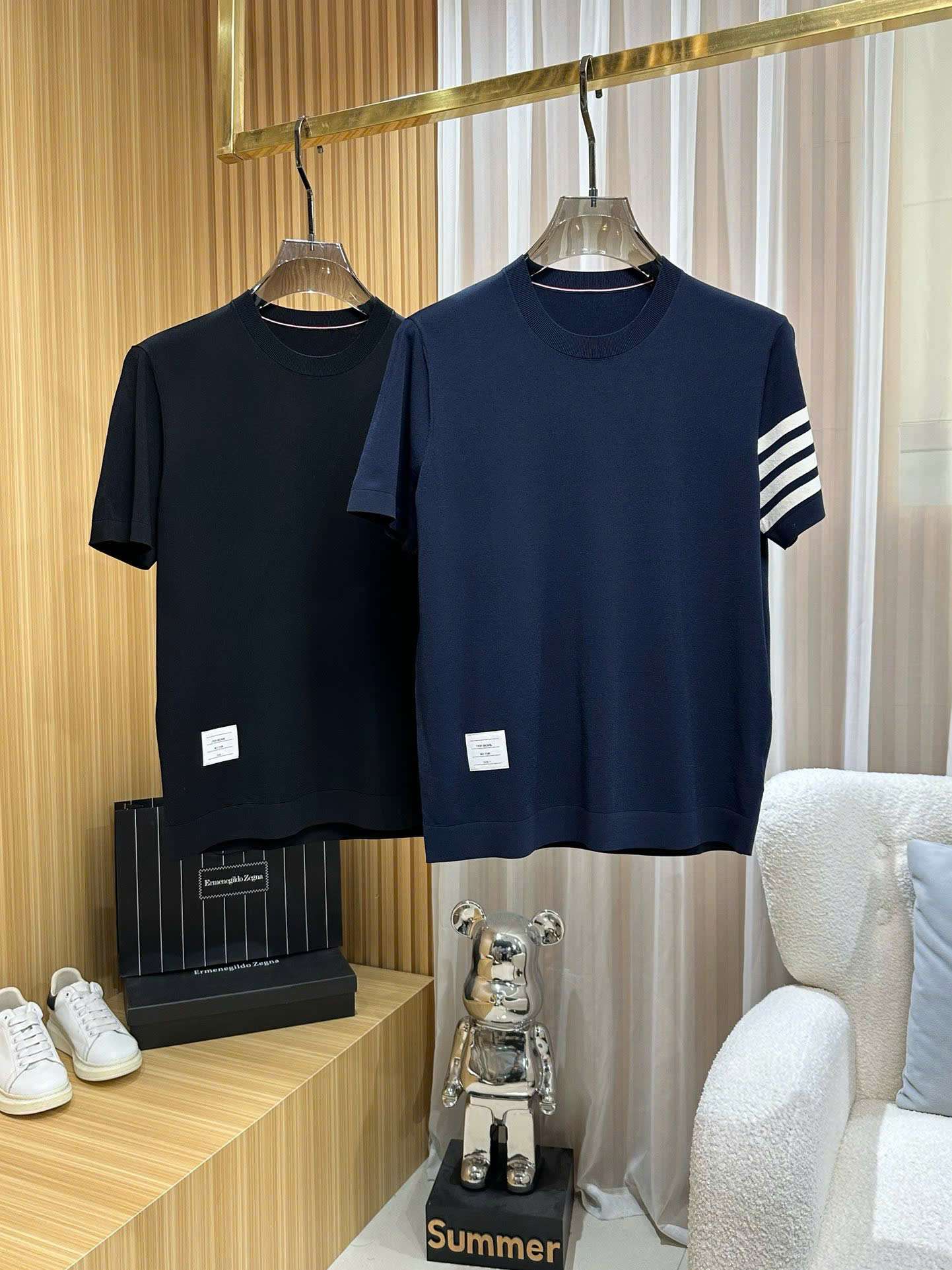 THOM BROWNE 2025SS Piquet 남성 반팔티