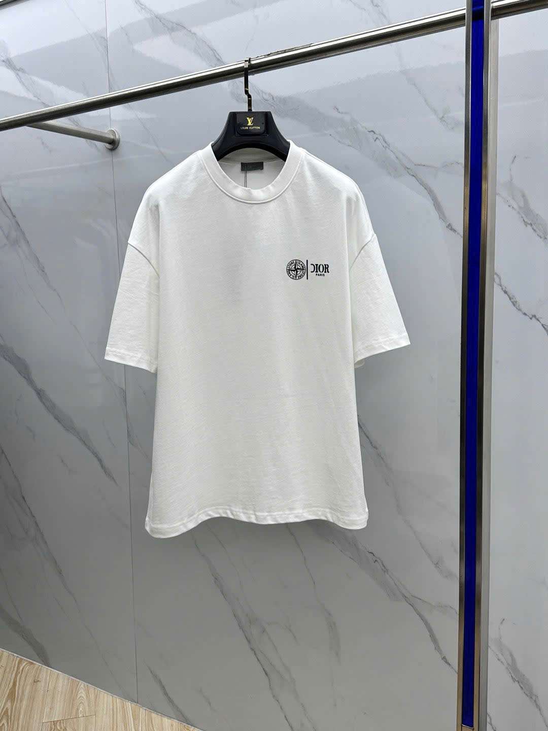 스톤아일랜드 x 디올 앞뒤 로고 남성 반팔티