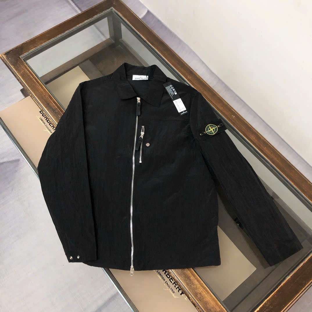 스톤아일랜드 소매 로고 남성 자켓