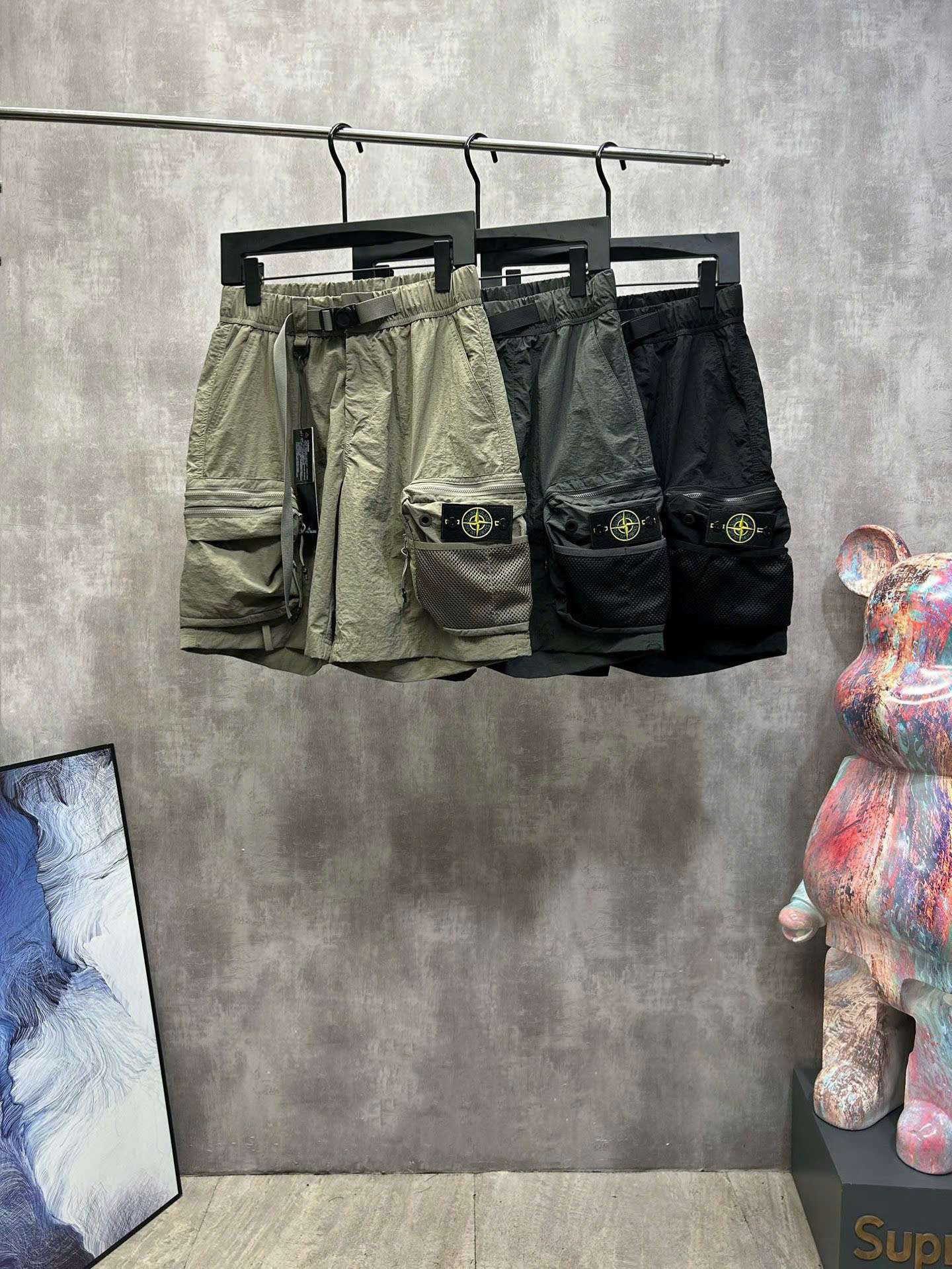 스톤아일랜드 로고 남성 반바지