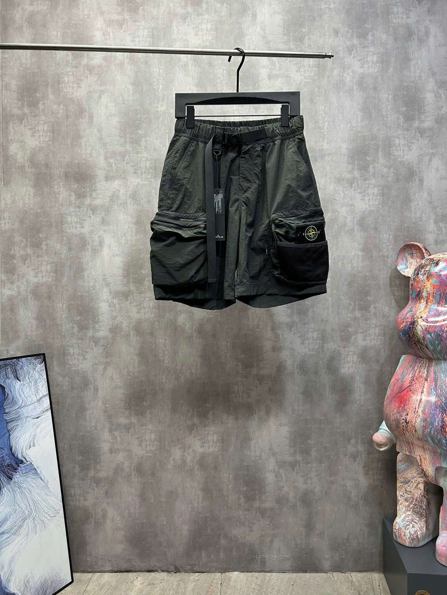 스톤아일랜드 로고 남성 반바지