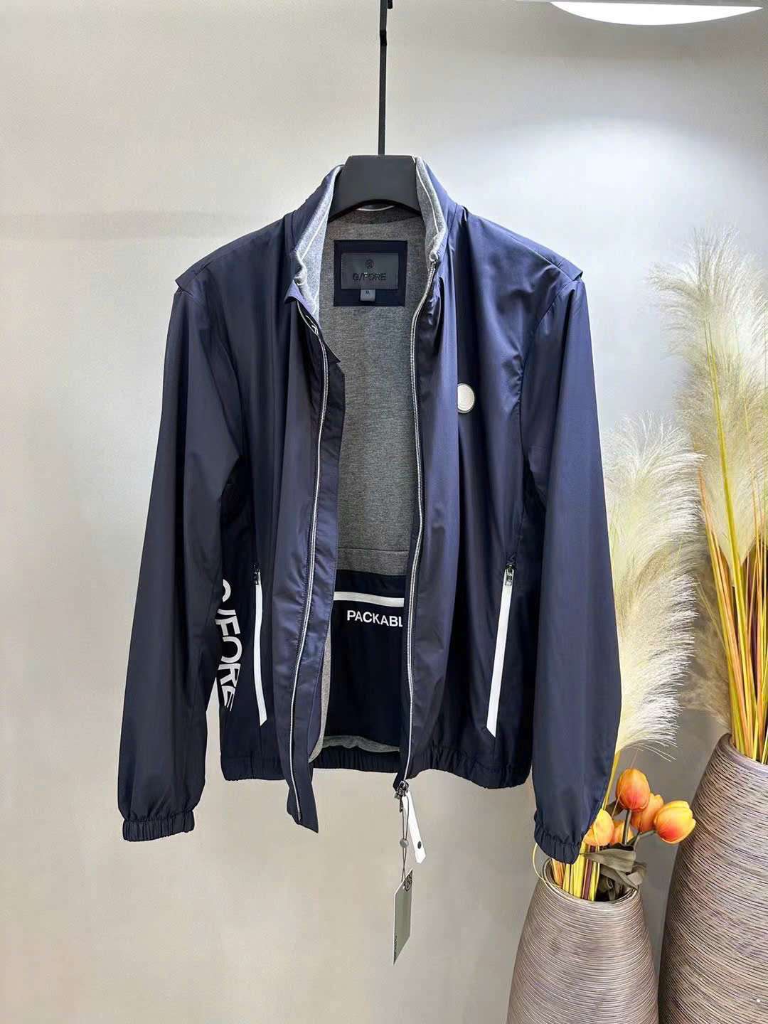 지포어 가슴 & 소매 로고 남성 골프 자켓 (2컬러)