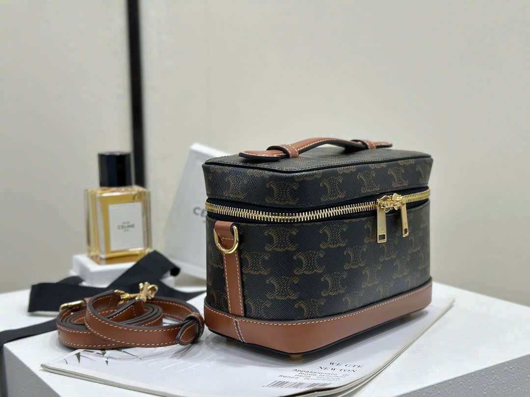 셀린느 베니티 트리오페 캔버스 앤 카프스킨 여성 가방