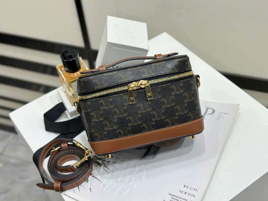 셀린느 베니티 트리오페 캔버스 앤 카프스킨 여성 가방