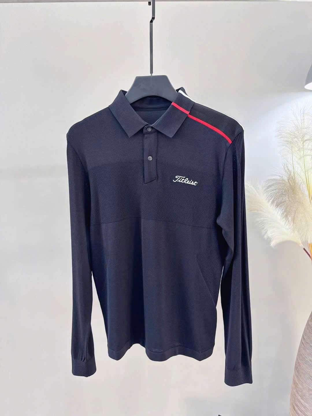 타이틀리스트 자수 로고 남성 골프 긴팔티 (2컬러)