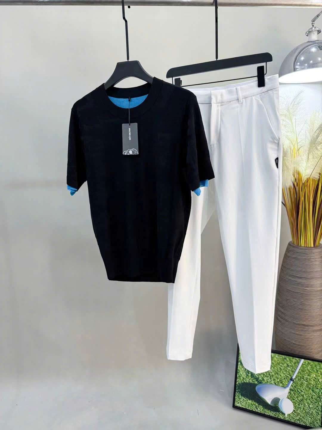 어메이징크리 자수 로고 남성 골프 상의