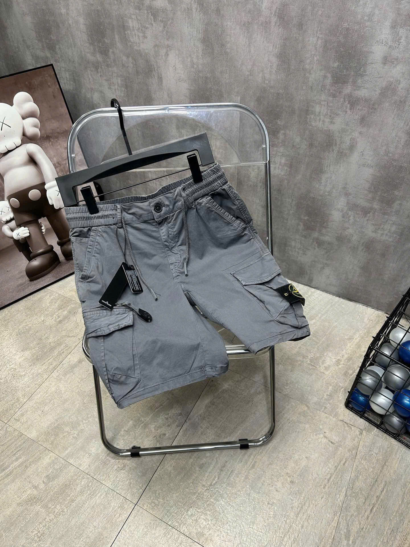 스톤아일랜드 나침반 포켓 로고 남성 반바지