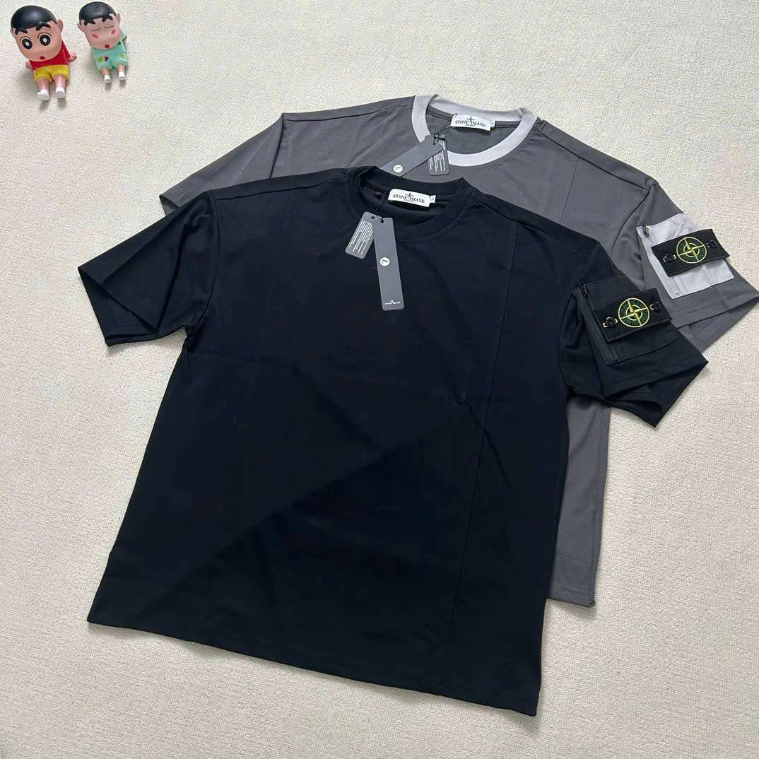 스톤아일랜드 소매 로고 남성 반팔티