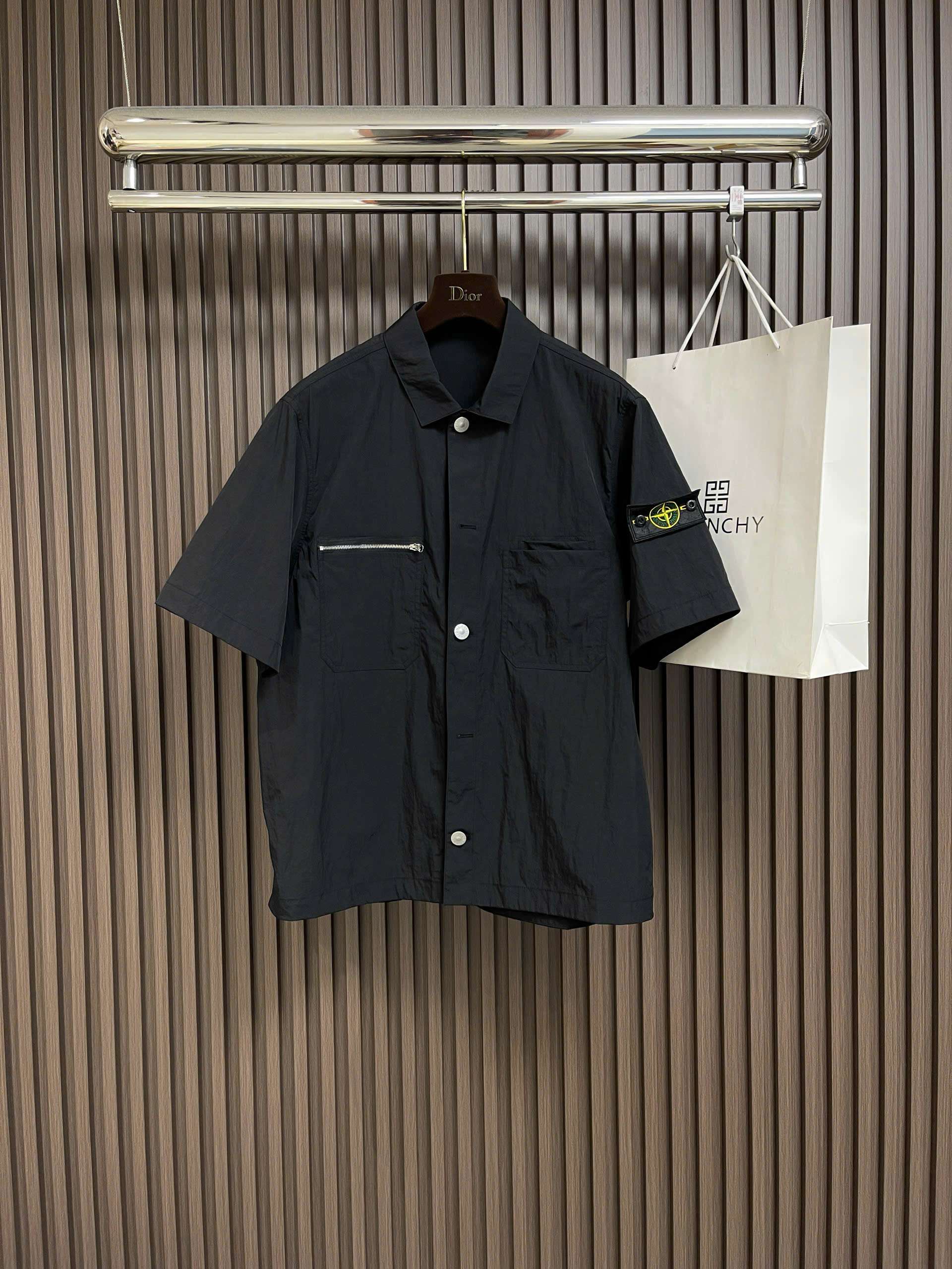 스톤아일랜드 소매 로고 남성 상의