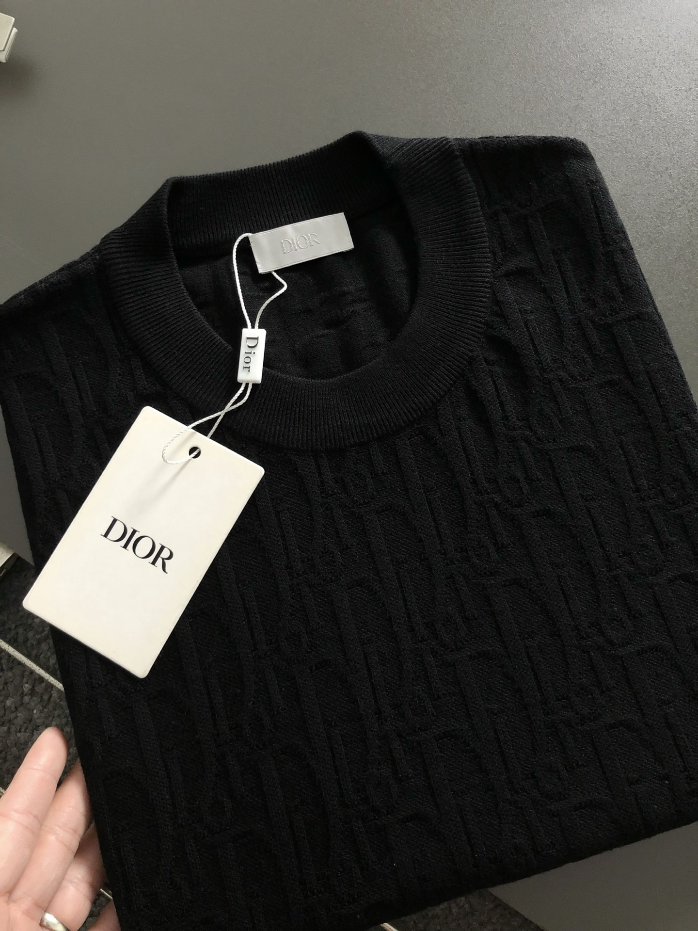 디올 Jacquard Monogram 남성 반팔 니트